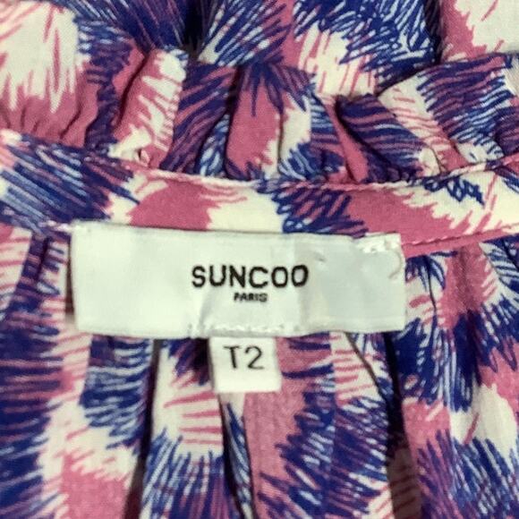 Suncoo Paris Long Sleeve Top, Blue/Pink/White, Size T2, Boho, Artistic, Colorful - Picture 4 of 8
